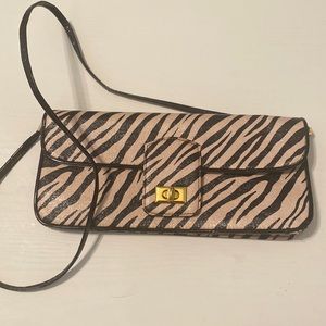 Vintage/Original J.Renee Zebra Clutch, with original heel zipper pull